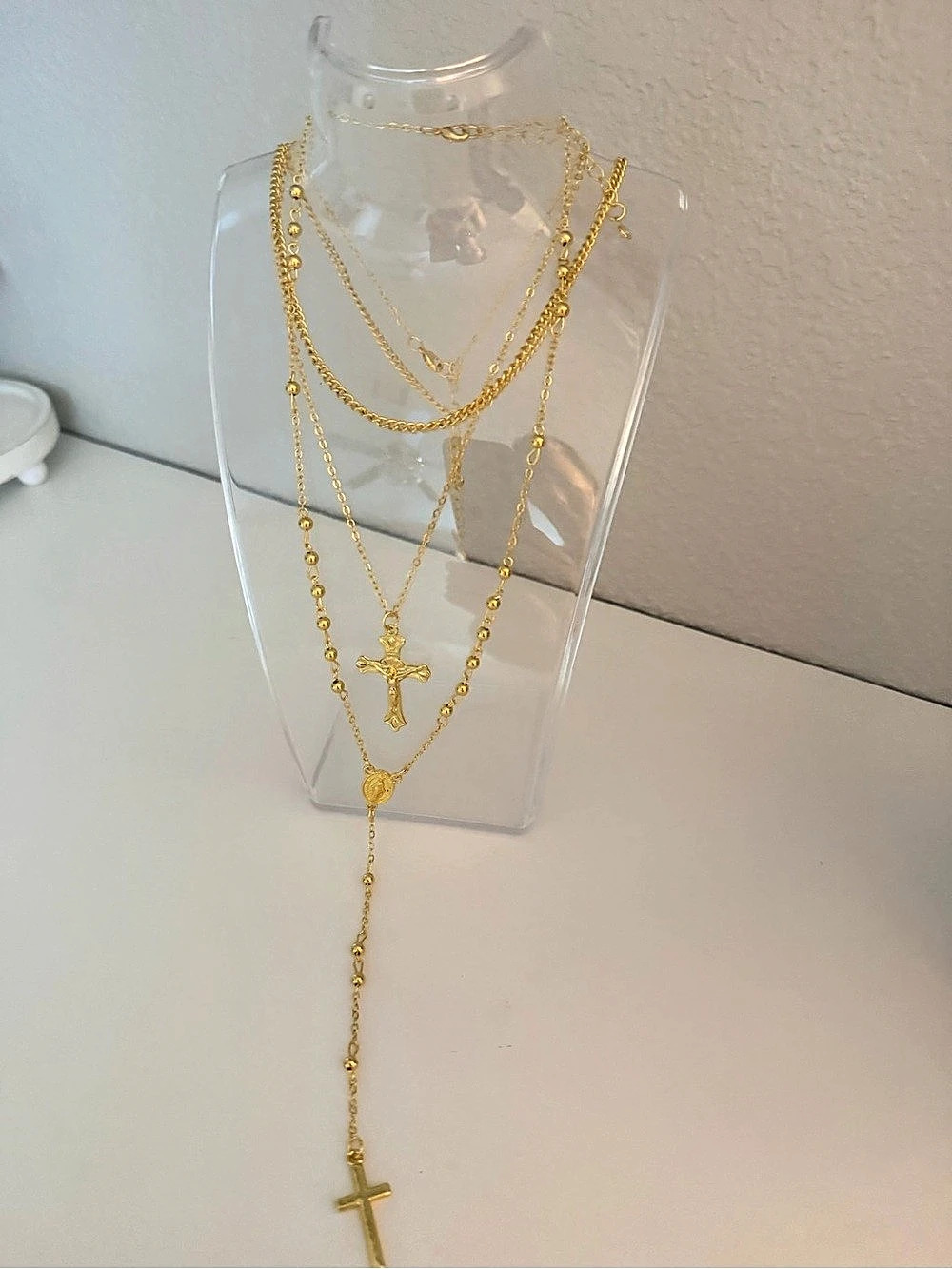 3 Layered Cross Pendant Necklace